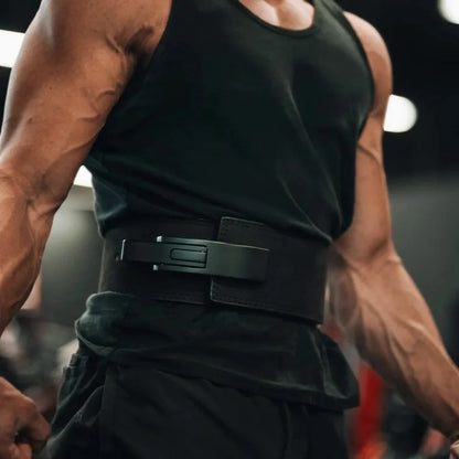 Premium Leather Heavy Duty Gym Belt - Never Give Up